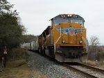 UP 5214  23Dec2011  SB Waiting at IH 35 